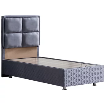 Setay Grand 90x190 cm Başlıklı Yataklı Sandıklı Tek Kişilik Baza Seti Mavi