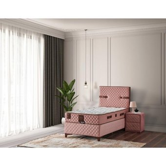Mobilya Dükkanım Perla 90x200 cm Başlıklı Sandıklı Tek Kişilik Baza Seti Kahverengi