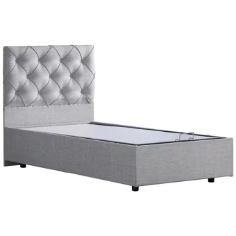 Setay Eylül 90x200 cm Başlıklı Yataklı Sandıklı Tek Kişilik Baza Seti Açık Gri