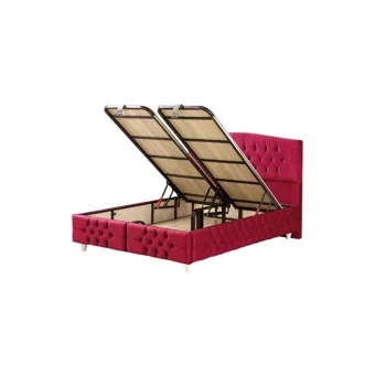 Mobilya Dükkanım Soft 120x200 cm Başlıklı Sandıklı Tek Kişilik Baza Seti Kırmızı
