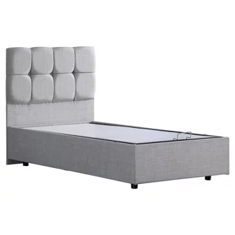 Setay Berlin 90x200 cm Başlıklı Yataklı Sandıklı Tek Kişilik Baza Seti Açık Gri