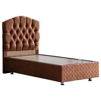Setay Zümrüt 120x200 cm Başlıklı Sandıklı Tek Kişilik Baza Seti Açık Kahve
