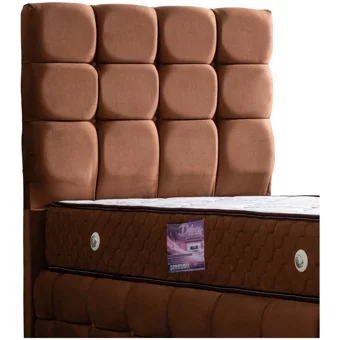 Setay Duke Lüx 90x200 cm Başlıklı Yataklı Tek Kişilik Baza Seti Açık Kahve