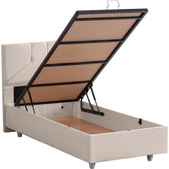 Setay Wick 100x200 cm Başlıklı Yataklı Sandıklı Tek Kişilik Baza Seti Krem