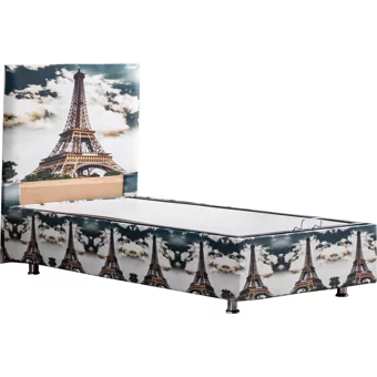 Setay Eyfel 90x190 cm Başlıklı Yataklı Sandıklı Tek Kişilik Baza Seti Krem