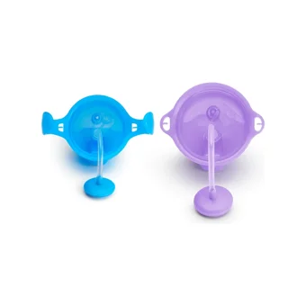 Munchkin Pipetli Akıtmaz Kulplu-Kulpsuz 6+ Ay 207 ml Alıştırma Bardağı Mavi-Mor