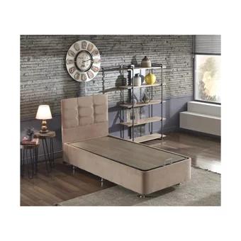 Niron Yatak Queen 90x190 cm Başlıklı Yataklı Sandıklı Tek Kişilik Baza Seti Kahverengi