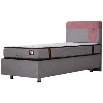 Setay Flora 120x200 cm Başlıklı Yataklı Sandıklı Tek Kişilik Baza Seti Pembe
