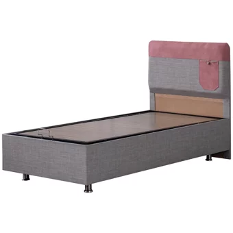 Setay Flora 120x200 cm Başlıklı Yataklı Sandıklı Tek Kişilik Baza Seti Pembe