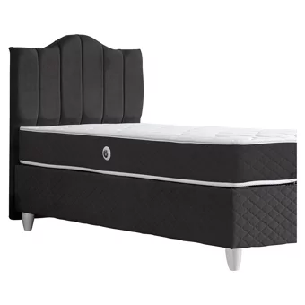 Setay Letto 90x190 cm Başlıklı Yataklı Sandıklı Tek Kişilik Baza Seti Antrasit