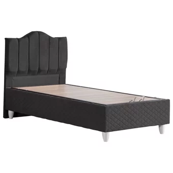 Setay Letto 90x190 cm Başlıklı Yataklı Sandıklı Tek Kişilik Baza Seti Antrasit