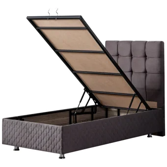 Setay Duke 100x200 cm Başlıklı Yataklı Sandıklı Tek Kişilik Baza Seti Antrasit Gri