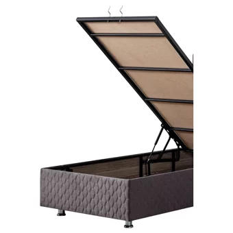 Setay Duke 100x200 cm Başlıklı Yataklı Sandıklı Tek Kişilik Baza Seti Antrasit Gri