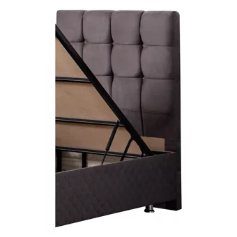 Setay Duke 100x200 cm Başlıklı Yataklı Sandıklı Tek Kişilik Baza Seti Antrasit Gri