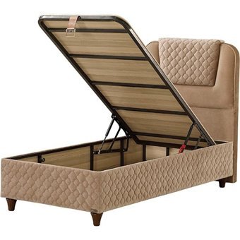 Mobilya Dükkanım Relax 2 90x190 cm Başlıksız Sandıklı Tek Kişilik Baza Seti Bej