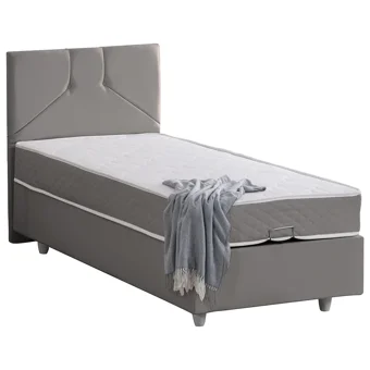 Setay Wick 100x200 cm Başlıklı Sandıklı Tek Kişilik Baza Seti Gri