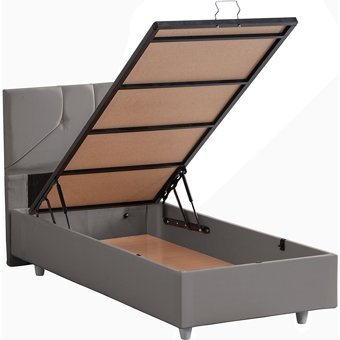 Setay Wick 100x200 cm Başlıklı Sandıklı Tek Kişilik Baza Seti Gri
