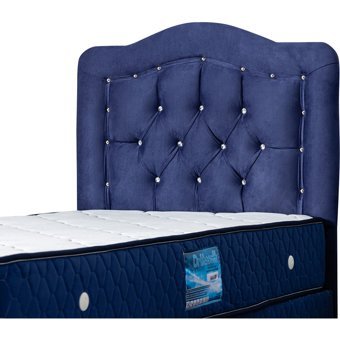 Setay Şah 90x190 cm Başlıklı Sandıklı Tek Kişilik Baza Seti Lacivert