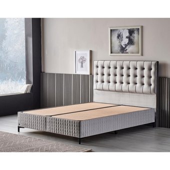 Mobilya Dükkanım Rönesans 90x200 cm Başlıklı Sandıklı Tek Kişilik Baza Seti Beyaz