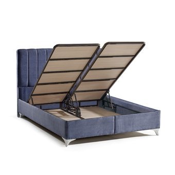 Mobilya Dükkanım Focus 120x200 cm Başlıklı Sandıklı Tek Kişilik Baza Seti Lacivert