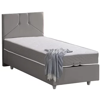 Setay Wick 120x200 cm Başlıklı Sandıklı Tek Kişilik Baza Seti Gri