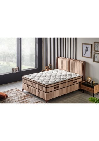 Mobilya Dükkanım Relax Soft 120x200 cm Başlıklı Yataklı Sandıklı Tek Kişilik Baza Seti Kahvrerengi