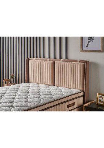 Mobilya Dükkanım Relax Soft 120x200 cm Başlıklı Yataklı Sandıklı Tek Kişilik Baza Seti Kahvrerengi
