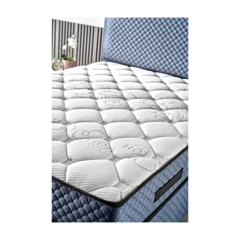 Mobilya Dükkanım Domino 90x190 cm Başlıklı Yataklı Sandıklı Tek Kişilik Baza Seti Mavi