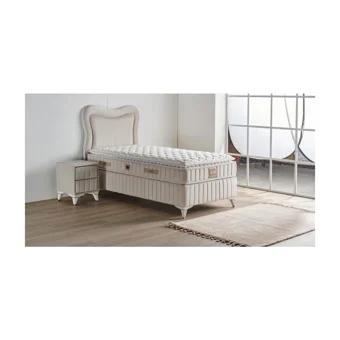 Mobilya Dükkanım Elegance 90x190 cm Başlıklı Yataklı Sandıklı Tek Kişilik Baza Seti Beyaz