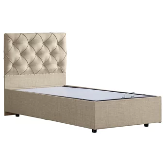 Setay Eylül 100x200 cm Başlıklı Yataklı Sandıklı Tek Kişilik Baza Seti Krem