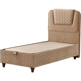 Mobilya Dükkanım Relax 2 90x190 cm Başlıklı Sandıklı Tek Kişilik Baza Seti Bej