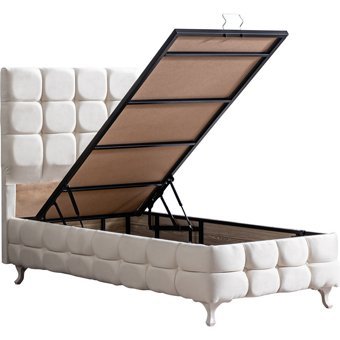 Setay Duke Lüx 100x200 cm Başlıklı Yataklı Sandıklı Tek Kişilik Baza Seti Krem