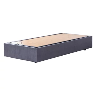 Setay Cesur Keten Solit 90x190 cm Başlıklı Yataklı Sandıklı Tek Kişilik Baza Seti Açık Gri