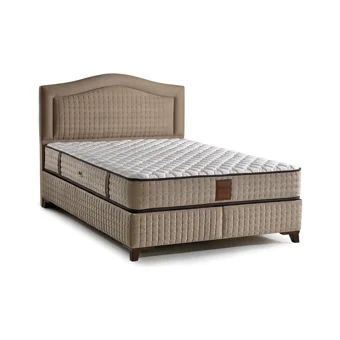 Mobilya Dükkanım Royal 90x190 cm Başlıklı Yataklı Sandıklı Tek Kişilik Baza Seti Bej