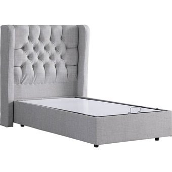 Setay Riga 90x190 cm Başlıklı Yataklı Sandıklı Tek Kişilik Baza Seti Açık Gri