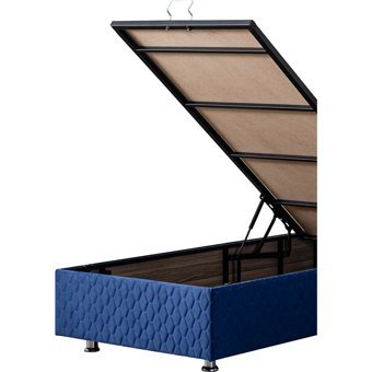 Setay Duke 100x200 cm Başlıklı Yataklı Sandıklı Tek Kişilik Baza Seti Lacivert