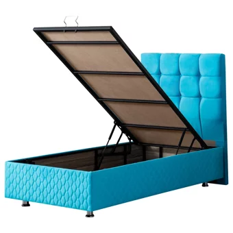 Setay Duke 120x200 cm Başlıklı Yataklı Sandıklı Tek Kişilik Baza Seti Mavi