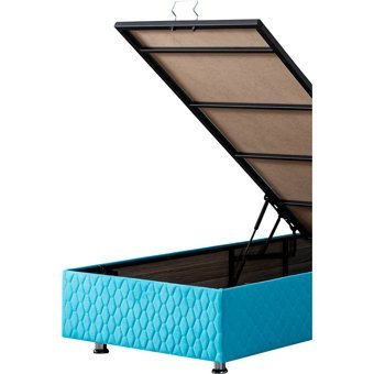 Setay Duke 120x200 cm Başlıklı Yataklı Sandıklı Tek Kişilik Baza Seti Mavi