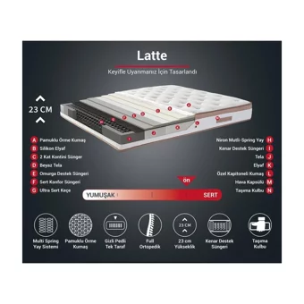Niron Yatak Latte 90x190 cm Başlıklı Yataklı Sandıklı Tek Kişilik Baza Seti Kahverengi