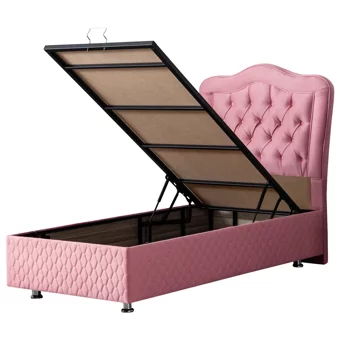 Setay Camelli 120x200 cm Başlıklı Sandıklı Tek Kişilik Baza Seti Pembe