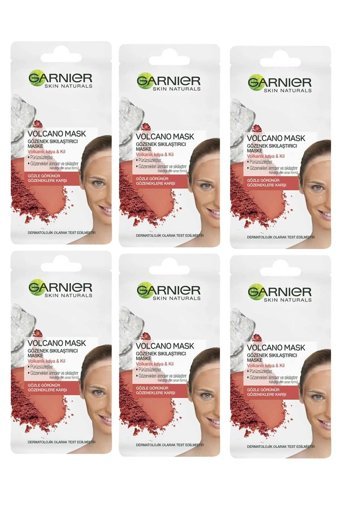 Garnier Volkanik Kaya & Kül İçeren Gözenek Sıkılaştırıcı Killi Kağıt Yüz Maskesi 6x8 ml