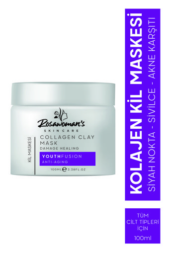 Rosawomans Kolajenli Kil Killi Krem Yüz Maskesi 100 ml