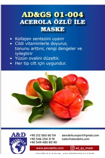 Alexdello Acerola Özlü Toz Yüz Maskesi 30 gr