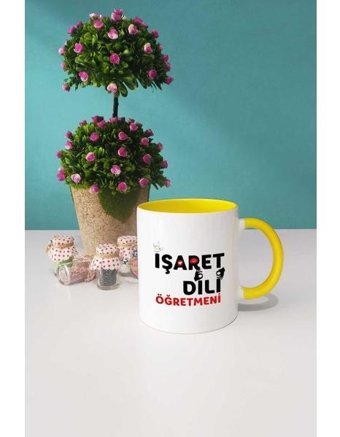 Hedizu Işaret Dili Öğretmeni Hediye Kupa Bardak Sarı