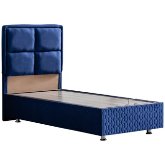 Setay Grand 90x190 cm Başlıklı Yataklı Sandıklı Tek Kişilik Baza Seti Lacivert
