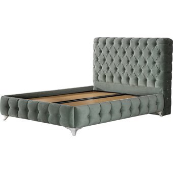 Hammak Klas 90x190 cm Başlıklı Sandıklı Tek Kişilik Baza Seti Gri