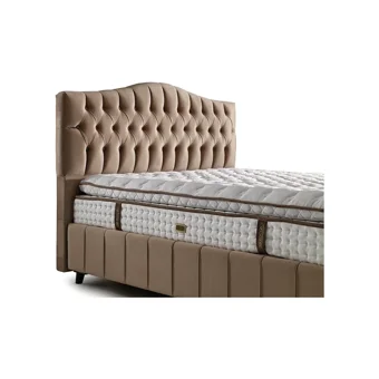 Mobilya Dükkanım Elegance 100x200 cm Başlıklı Yataklı Sandıklı Tek Kişilik Baza Seti Krem