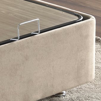 Niron Yatak Ela 90x190 cm Başlıksız Sandıklı Tek Kişilik Baza Seti Kahverengi