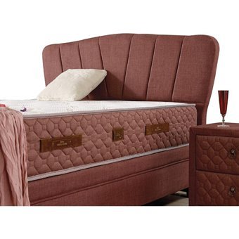 Mobilya Dükkanım Pink 120x200 cm Başlıklı Yataklı Sandıklı Tek Kişilik Baza Seti Kırmızı