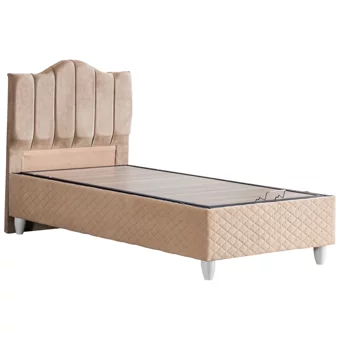 Cesur Trend 90x200 cm Başlıklı Yataklı Sandıklı Tek Kişilik Baza Seti Krem